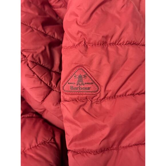 Barbour Jacket 6 Womens Murrelet Quilted Full Zip Puffer In Red - Picture 9 of 10